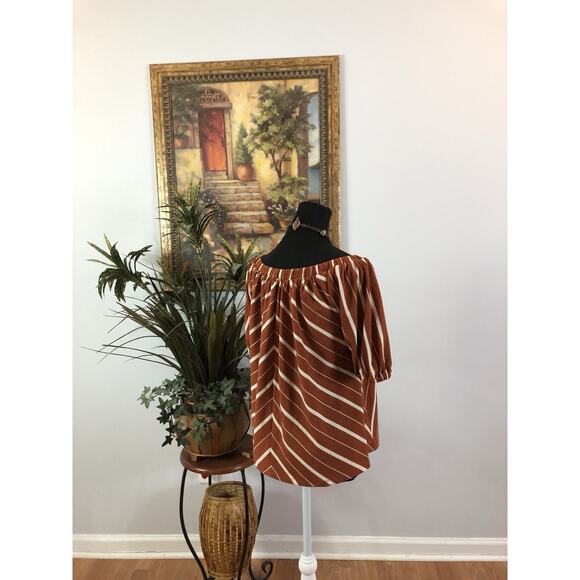 By Anthropology Women Blouse Small Off Shoulder Short Sleeve Boho Barbiecore Y2K - Picture 4 of 9